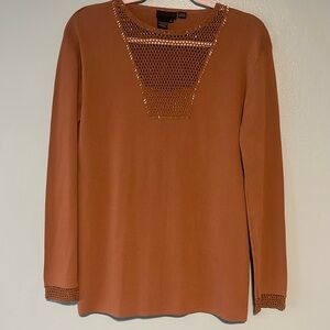 Ladies Vintage Radzoli sweater with Iridescent sequin embellishments - Size 1X